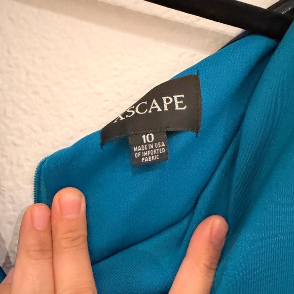 Xscape Turquoise Ruffle Gown - Picture 2 of 3